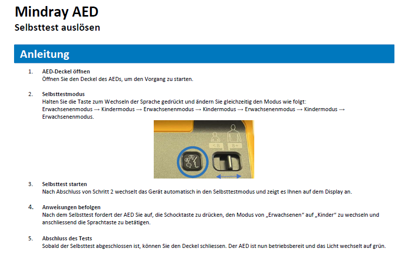 Bedienung und technische Informationen